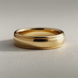 Aliança Listrada em Ouro 18k, 5mm